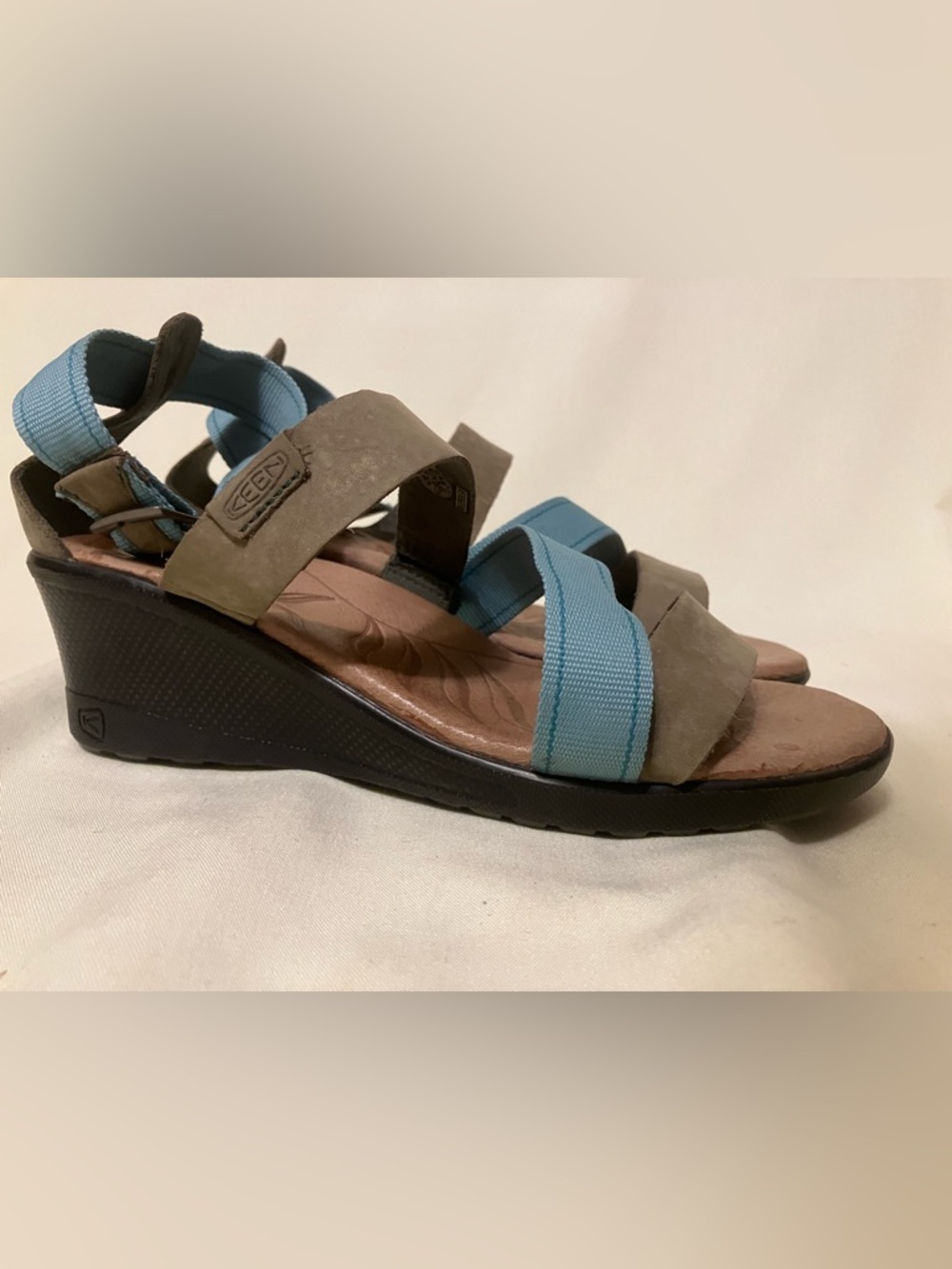 Keen Skyline Women's Blue/Green Ankle Strap Wedge Shoes Sandals Size 8